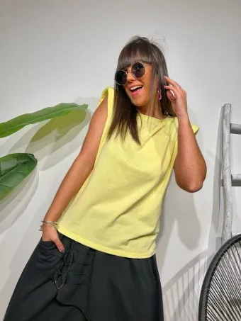 Camiseta Hombreras NOVALA Amarillo Pastel