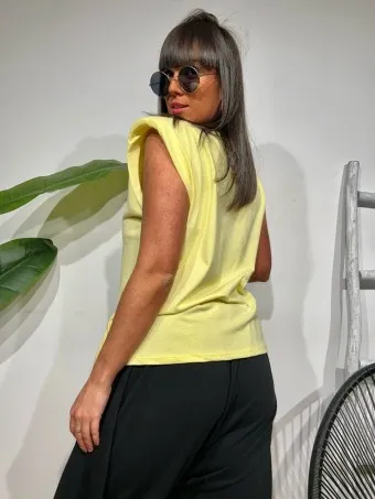 Camiseta Hombreras NOVALA Amarillo Pastel