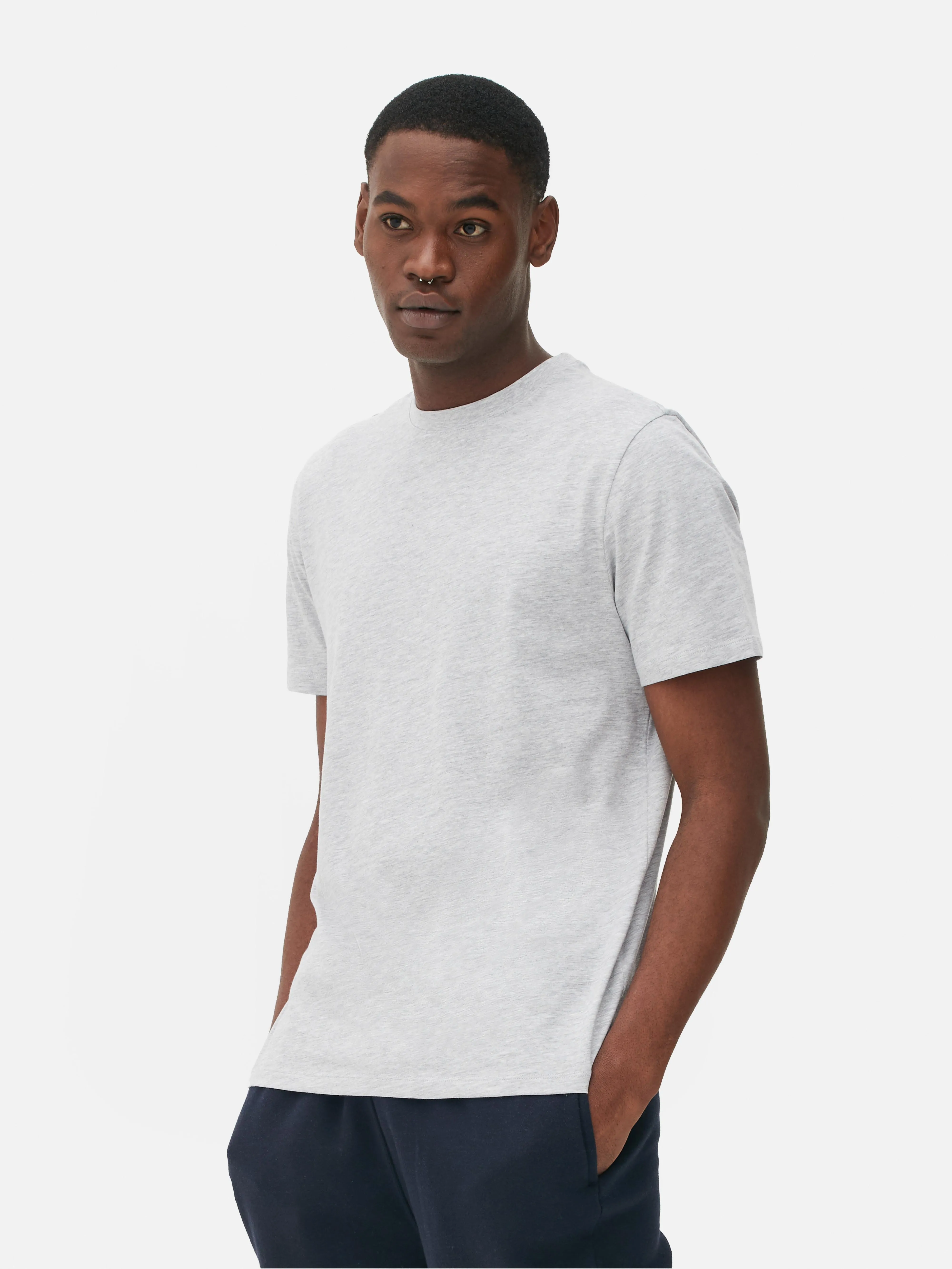 Camiseta jaspeada de corte recto
