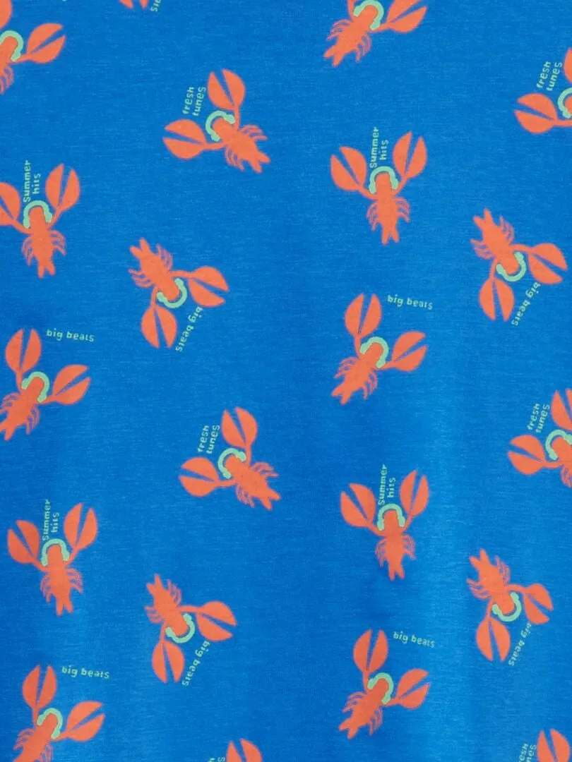 CAMISETA LOOSE ESTAMPADA  AZUL
