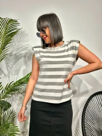 Camiseta Rayas GHETTO Gris