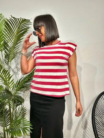 Camiseta Rayas GHETTO Magenta