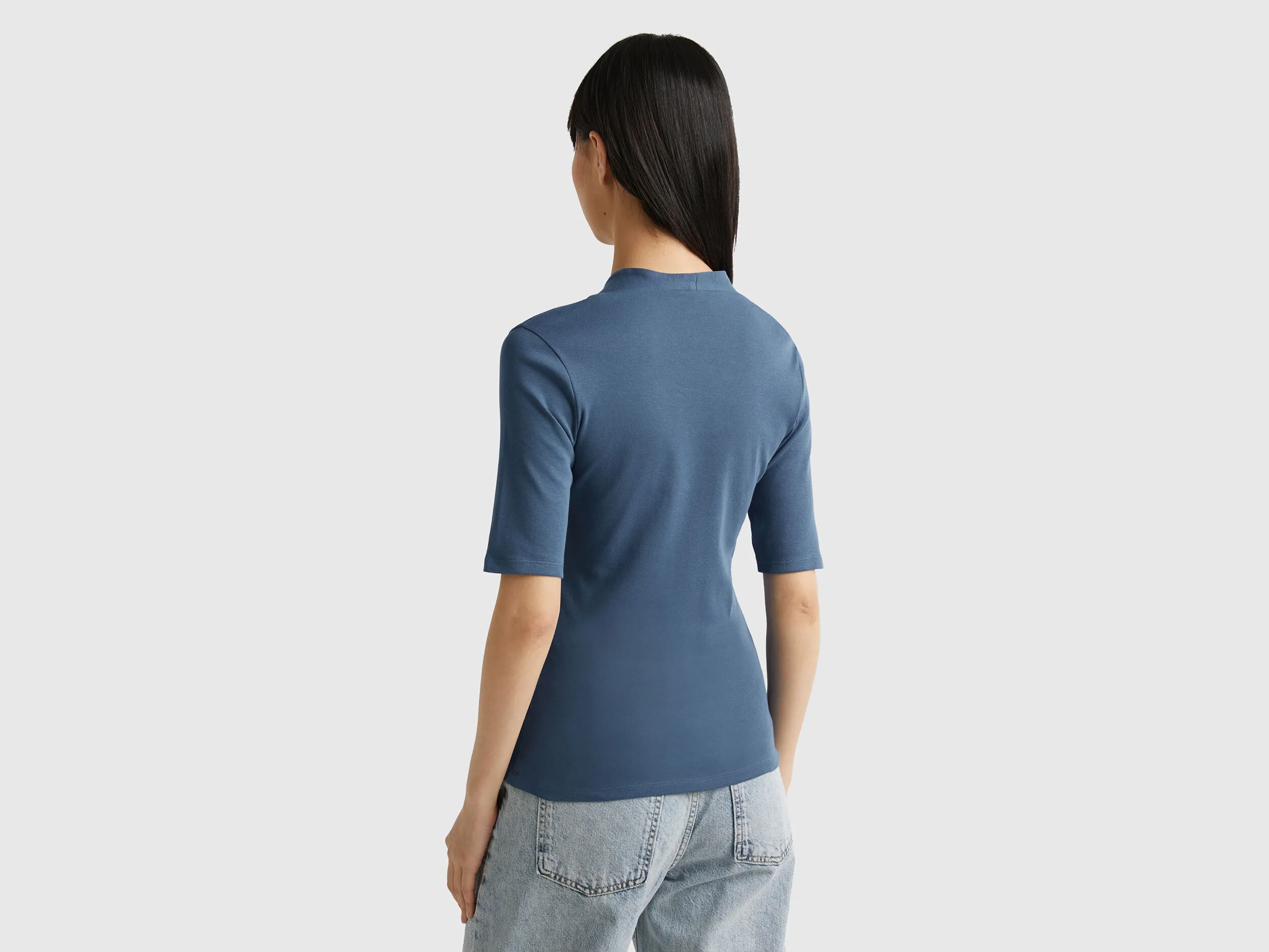 Camiseta slim fit de algodón de fibra larga