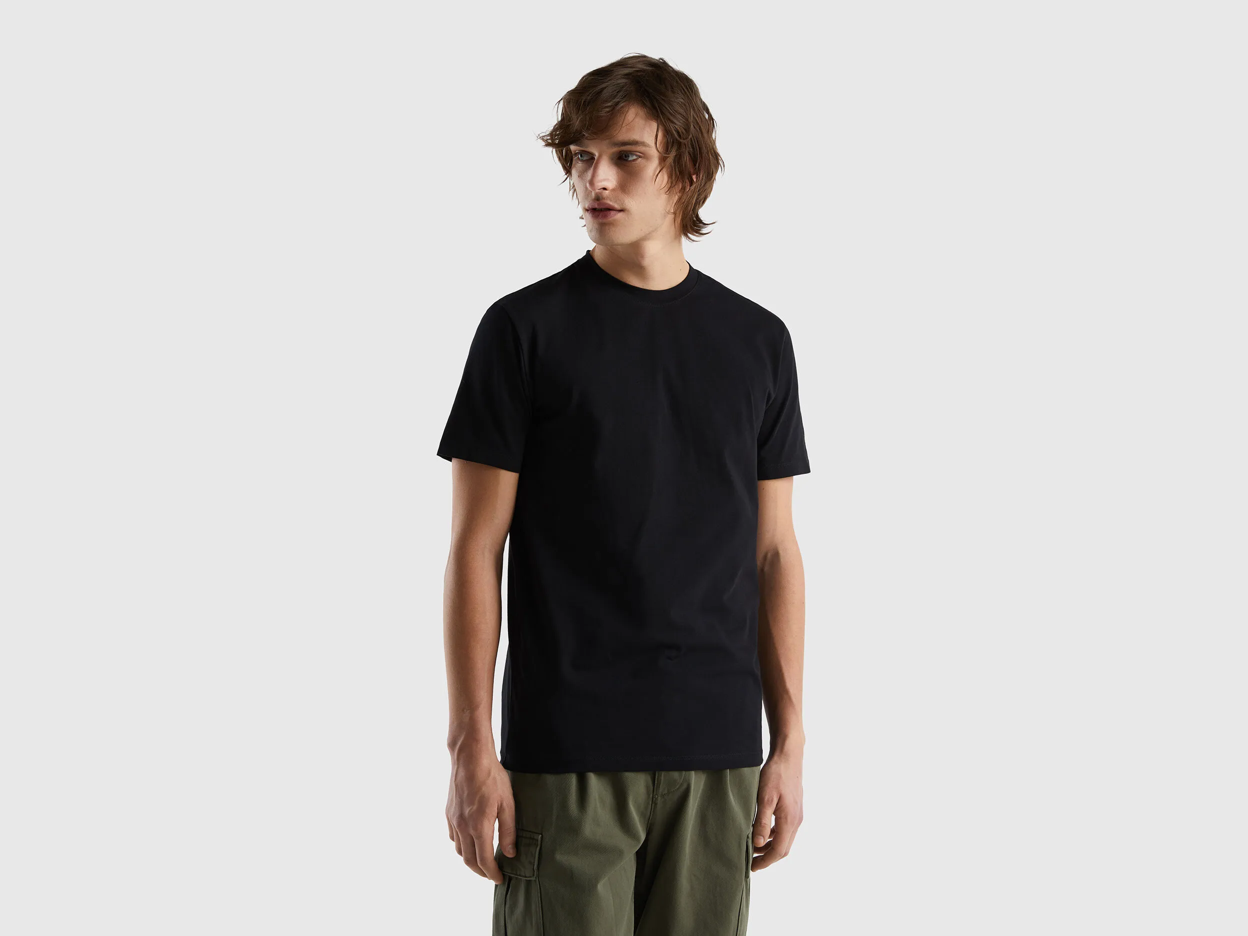 Camiseta slim fit de algodón elástico