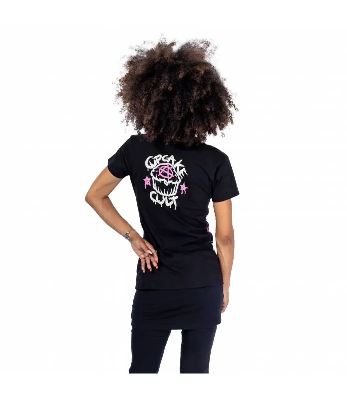 Camiseta Under The Moon T Shirt Negra Manga Corta Unicornios Luna INNOCENT