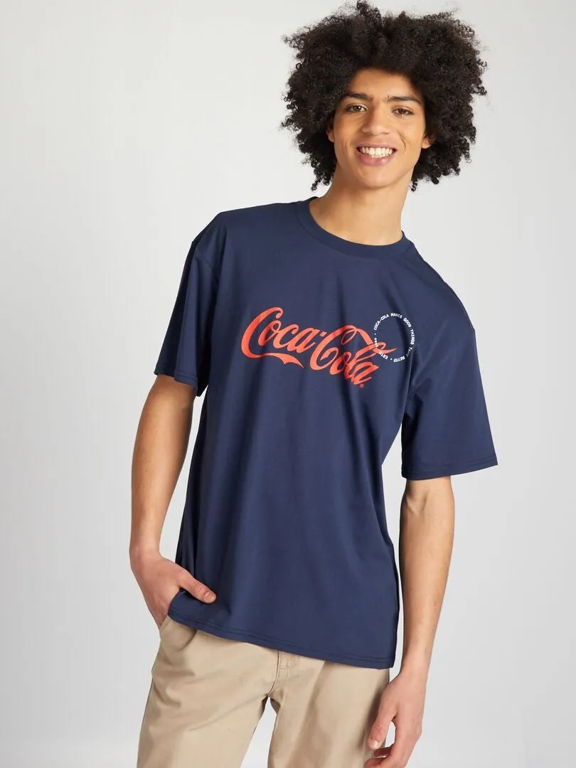 CAMISETA 'COCA COLA' CON CUELLO REDONDO  AZUL