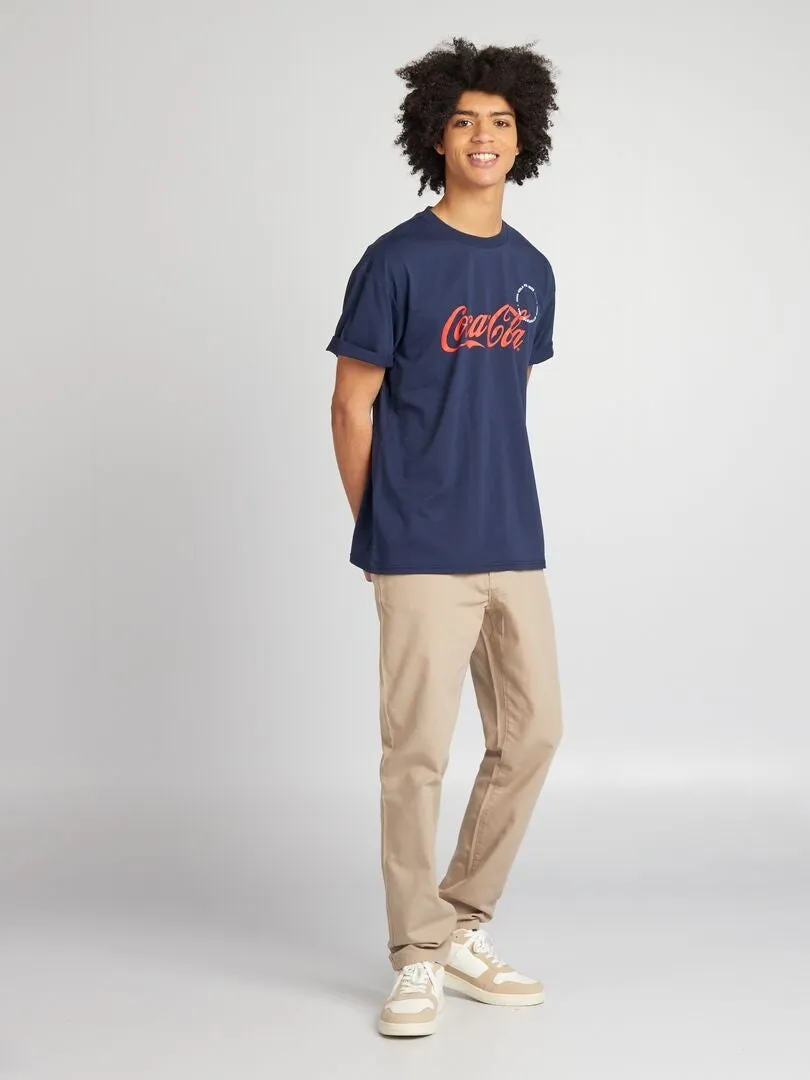 CAMISETA 'COCA COLA' CON CUELLO REDONDO  AZUL