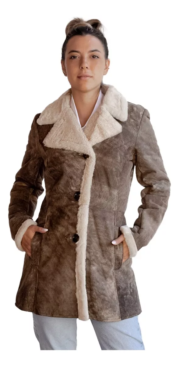 CAMPERA DE CUERO DE OVEJA DE MUJER CENIZA  MODELO: SOL.D