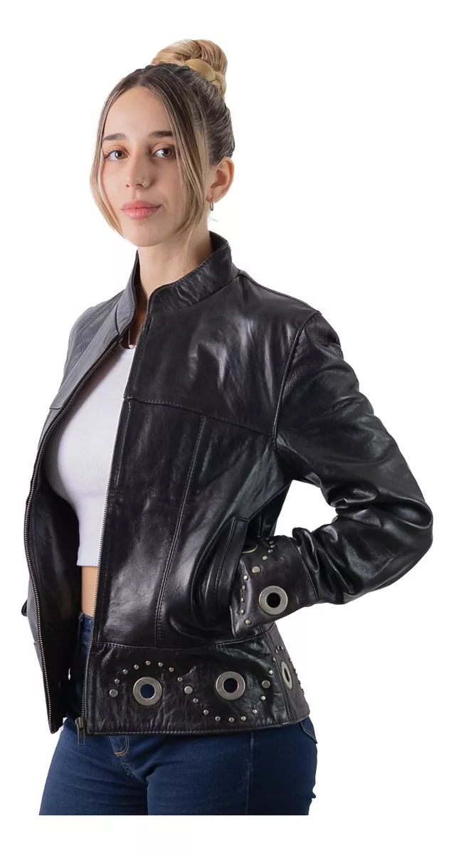 CAMPERA DE CUERO VACUNO 100% LEGITIMO DE MUJER  ART: ANGIE