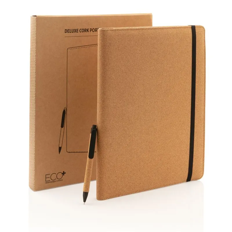 Carpeta de corcho Deluxe A4 con bolígrafo