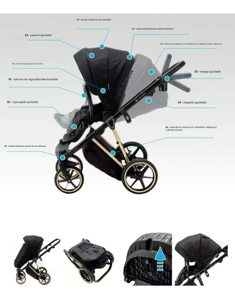 CARRO DUO BELISSA ECOPIEL BLANCO