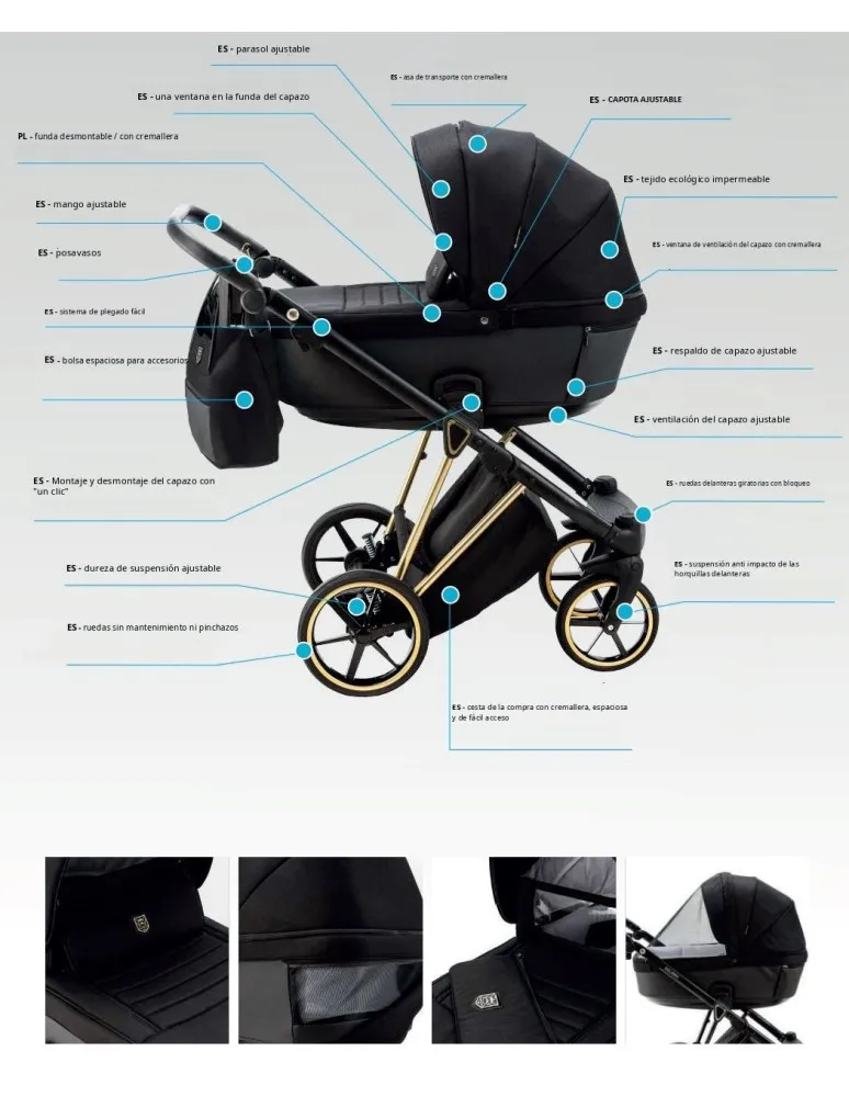 CARRO TRIO BELISSA ECOPIEL GRIS