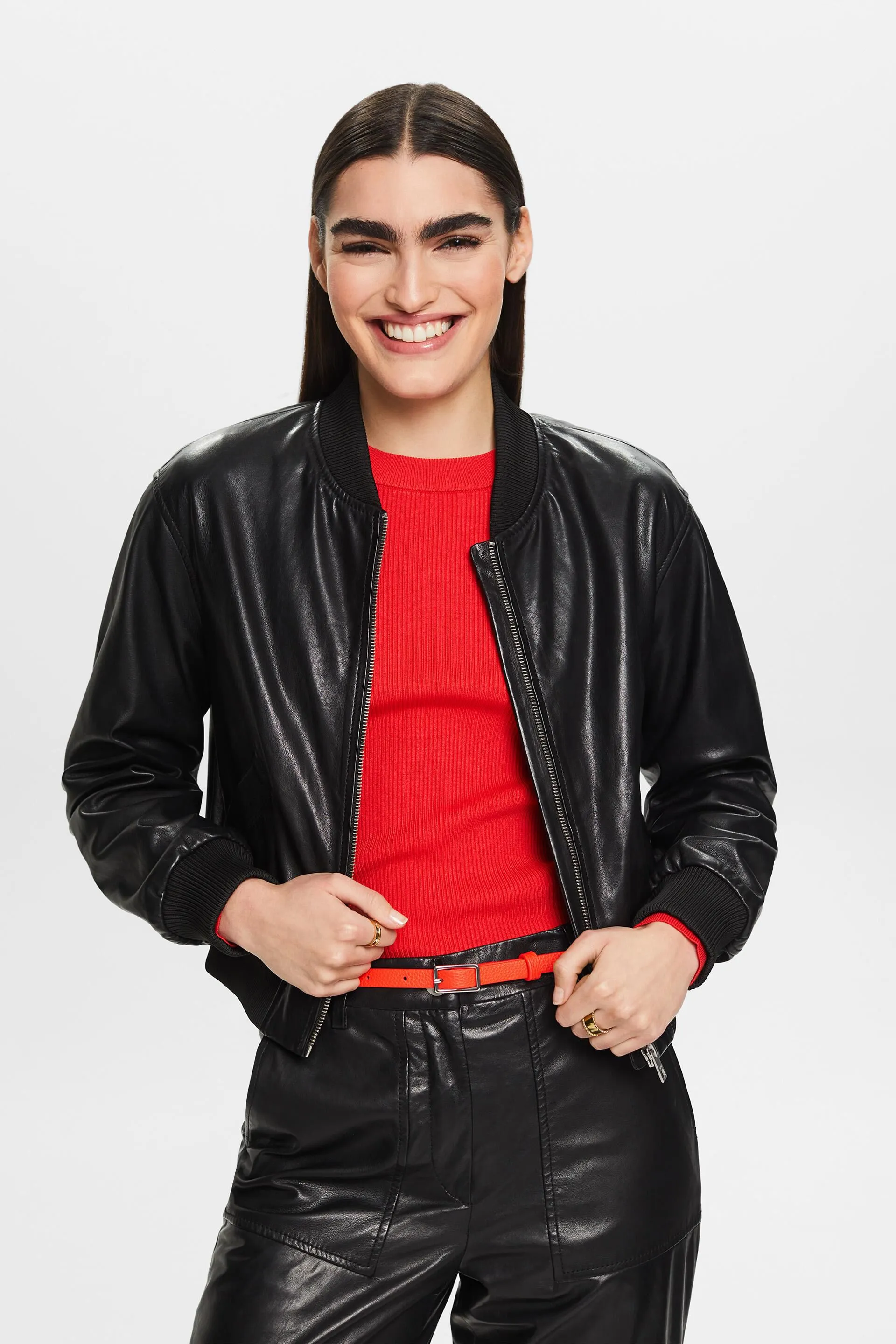 Cazadora bomber de piel