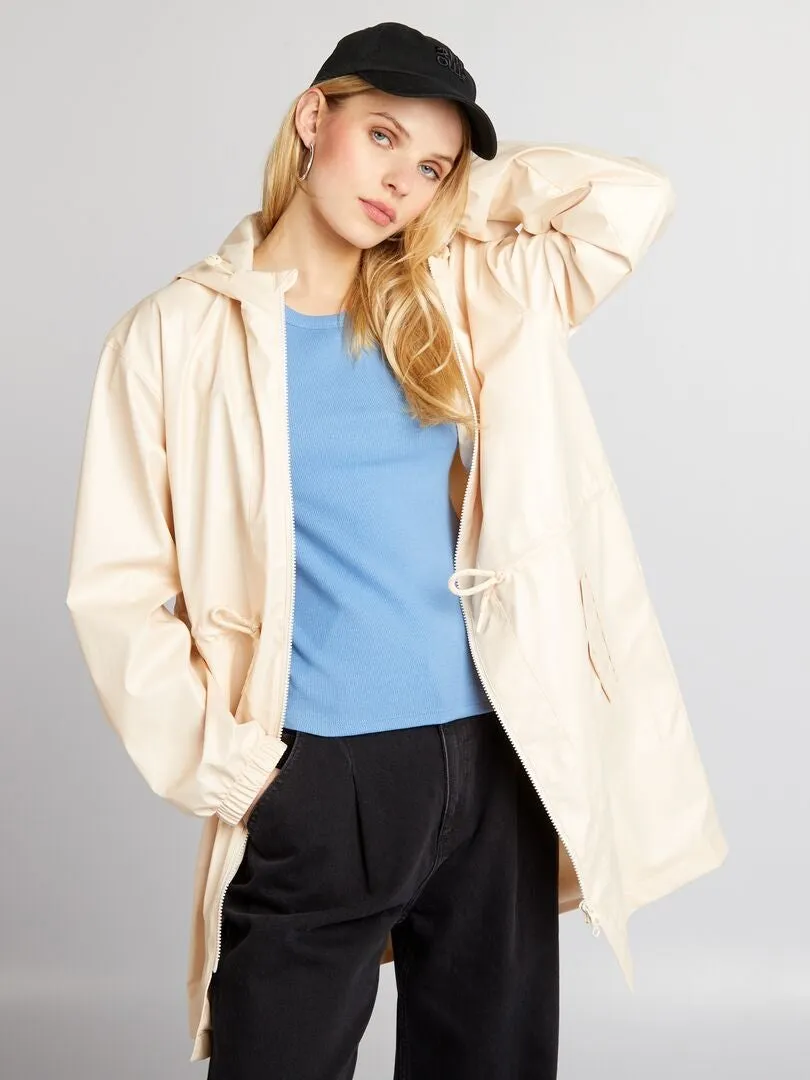 CAZADORA HOLGADA E IMPERMEABLE  BEIGE