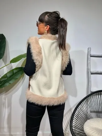 Chaleco Pelo y Lentejuelas SATTOMY