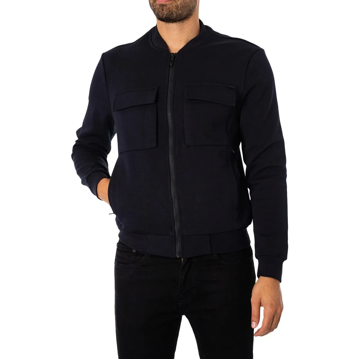 Chaqueta Bomber Con Bolsillos