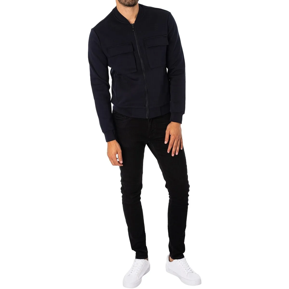 Chaqueta Bomber Con Bolsillos