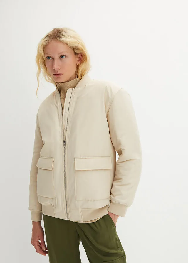 Chaqueta bomber oversize Arena claro