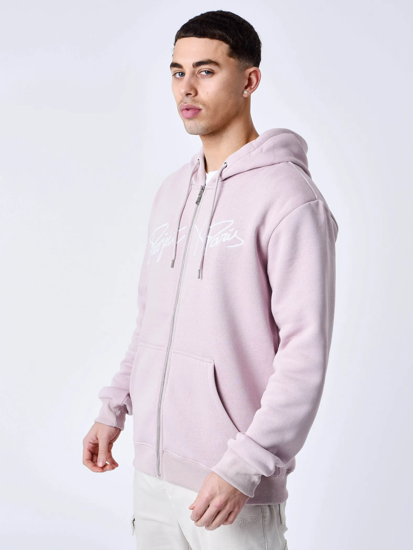 Chaqueta con cremallera y capucha Origin con bordado