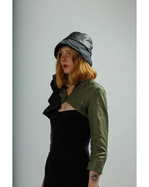 Chaqueta corta de cuero MUT ESTRELLA SHAWLL Verde