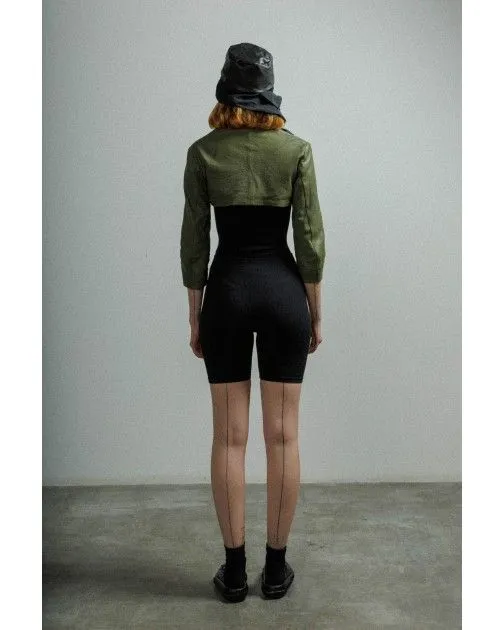 Chaqueta corta de cuero MUT ESTRELLA SHAWLL Verde