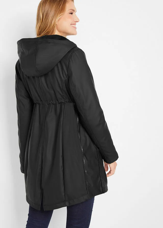 Chaqueta de maternidad para lluvia, forrada Negro