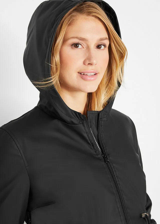 Chaqueta de maternidad para lluvia, forrada Negro