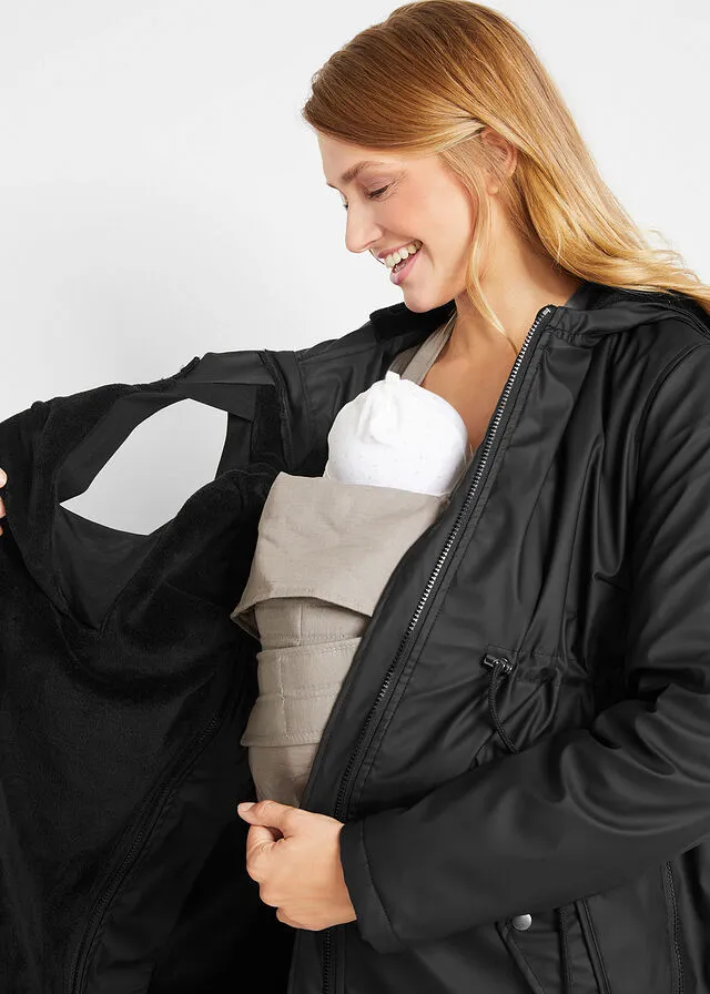 Chaqueta de maternidad para lluvia, forrada Negro