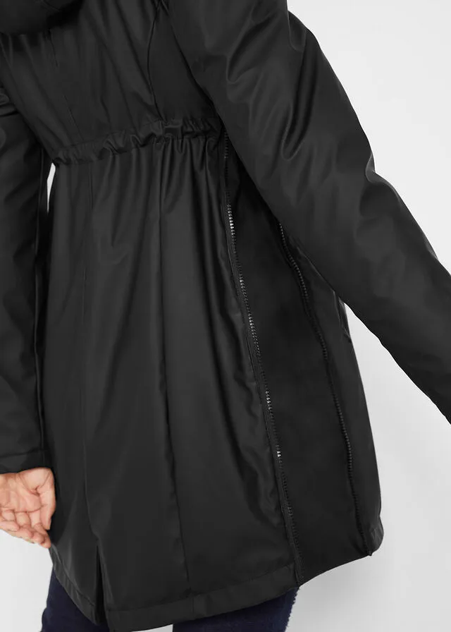 Chaqueta de maternidad para lluvia, forrada Negro