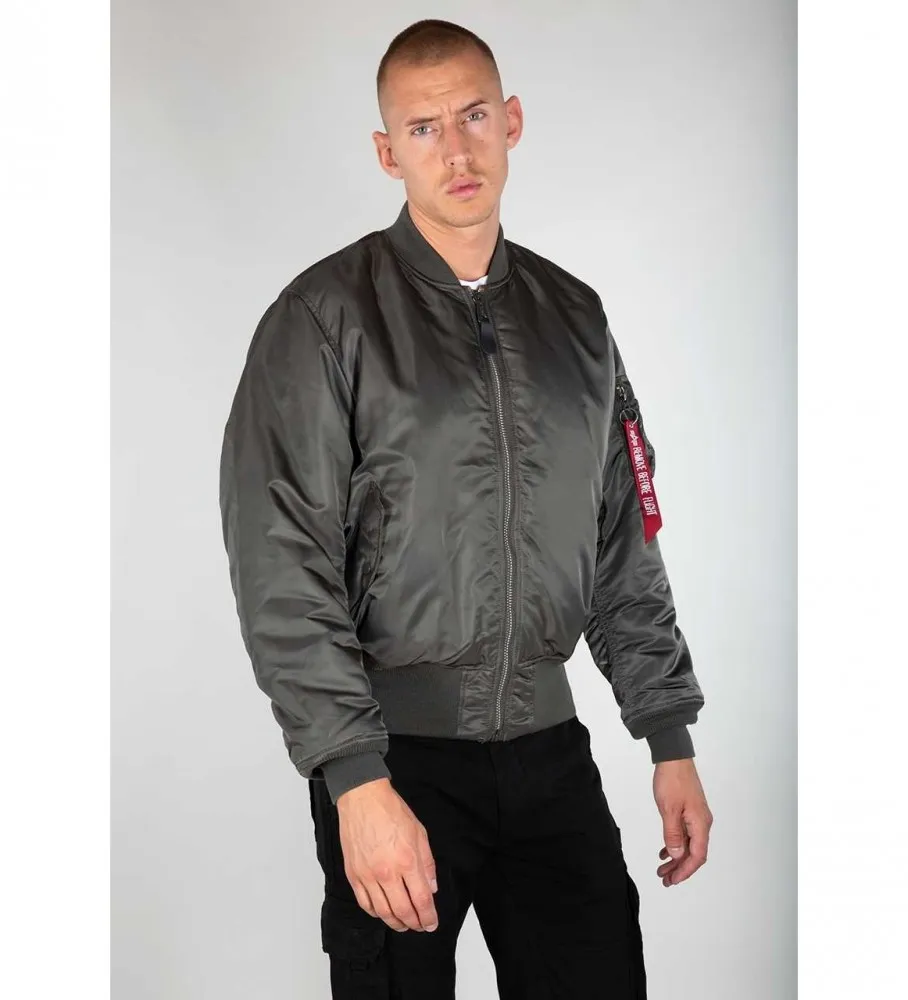 CHAQUETA ESTILO BOMBER MA1 GRIS
