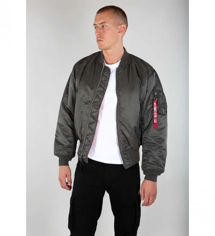 CHAQUETA ESTILO BOMBER MA1 GRIS