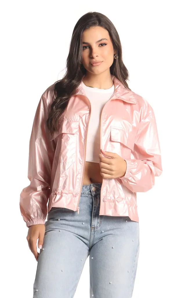 Chaqueta Rosa Tipo Bomper