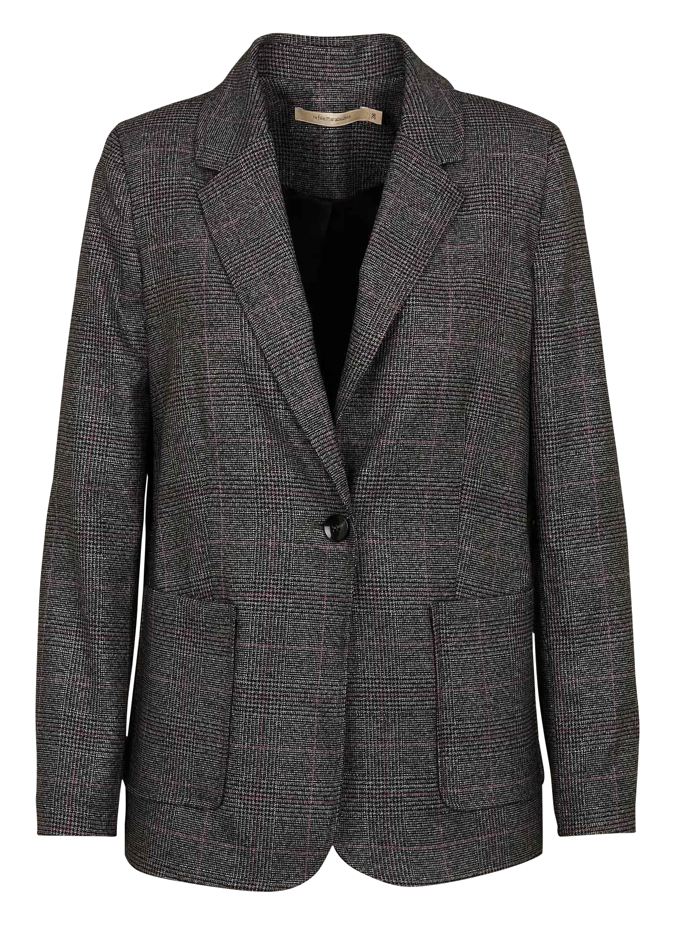 Chaqueta sastre recta estampada en gris