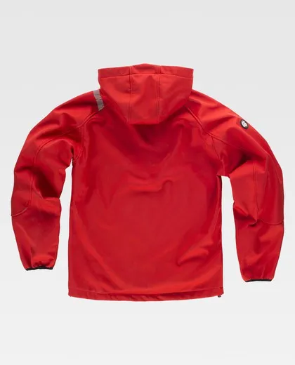Chaqueta Workshell con detalles reflectantes Rojo / Negro
