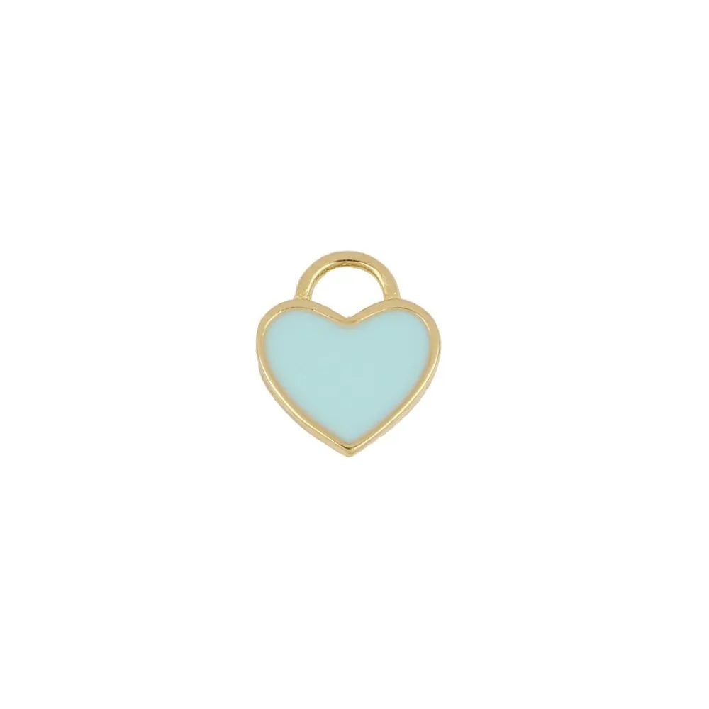 Charm Heart Turquesa Oro
