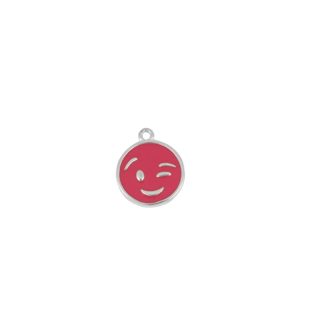 Charm Smiley Guiño Fucsia
