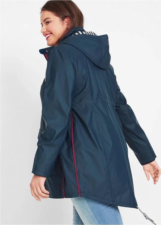 CHUBASQUERO/CHAQUETA DE MATERNIDAD PARA LA LLUVIA AZUL OSCUROROJO FRAMBUESA