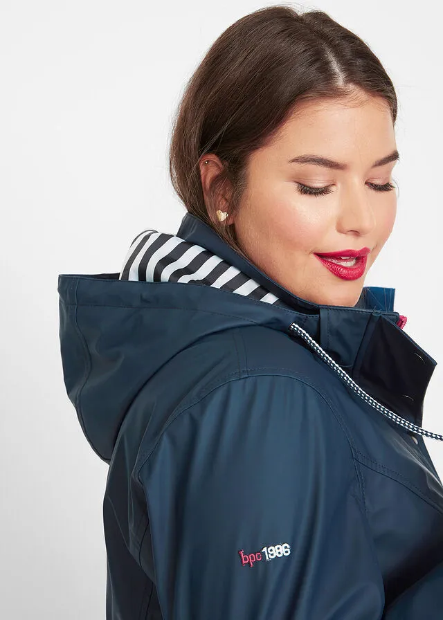 CHUBASQUERO/CHAQUETA DE MATERNIDAD PARA LA LLUVIA AZUL OSCUROROJO FRAMBUESA