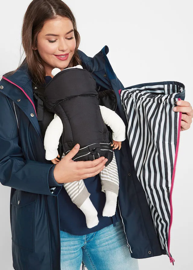 CHUBASQUERO/CHAQUETA DE MATERNIDAD PARA LA LLUVIA AZUL OSCUROROJO FRAMBUESA