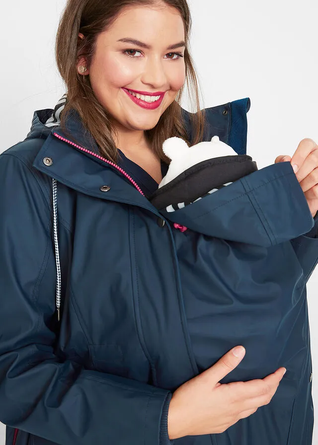CHUBASQUERO/CHAQUETA DE MATERNIDAD PARA LA LLUVIA AZUL OSCUROROJO FRAMBUESA