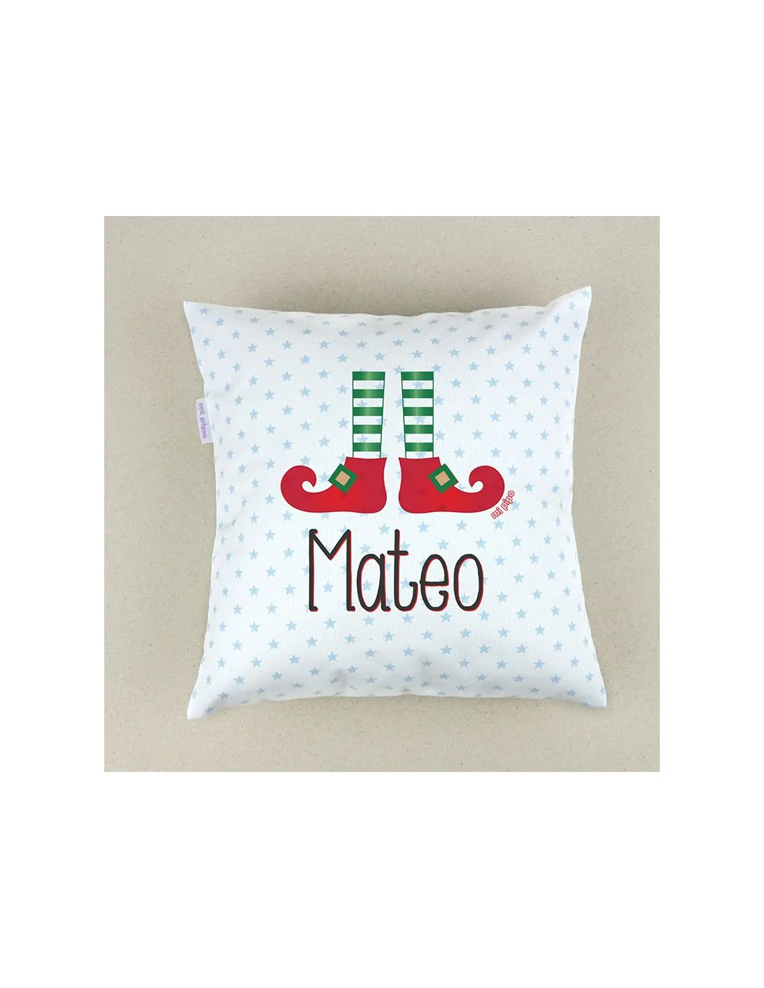 Cojín Navideño personalizado Elfo de Mi Pipo