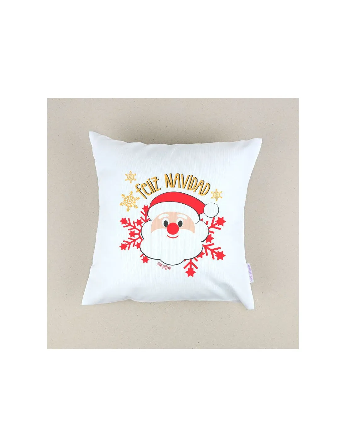 Cojín Navideño personalizado Feliz Navidad Papá Noel de Mi Pipo