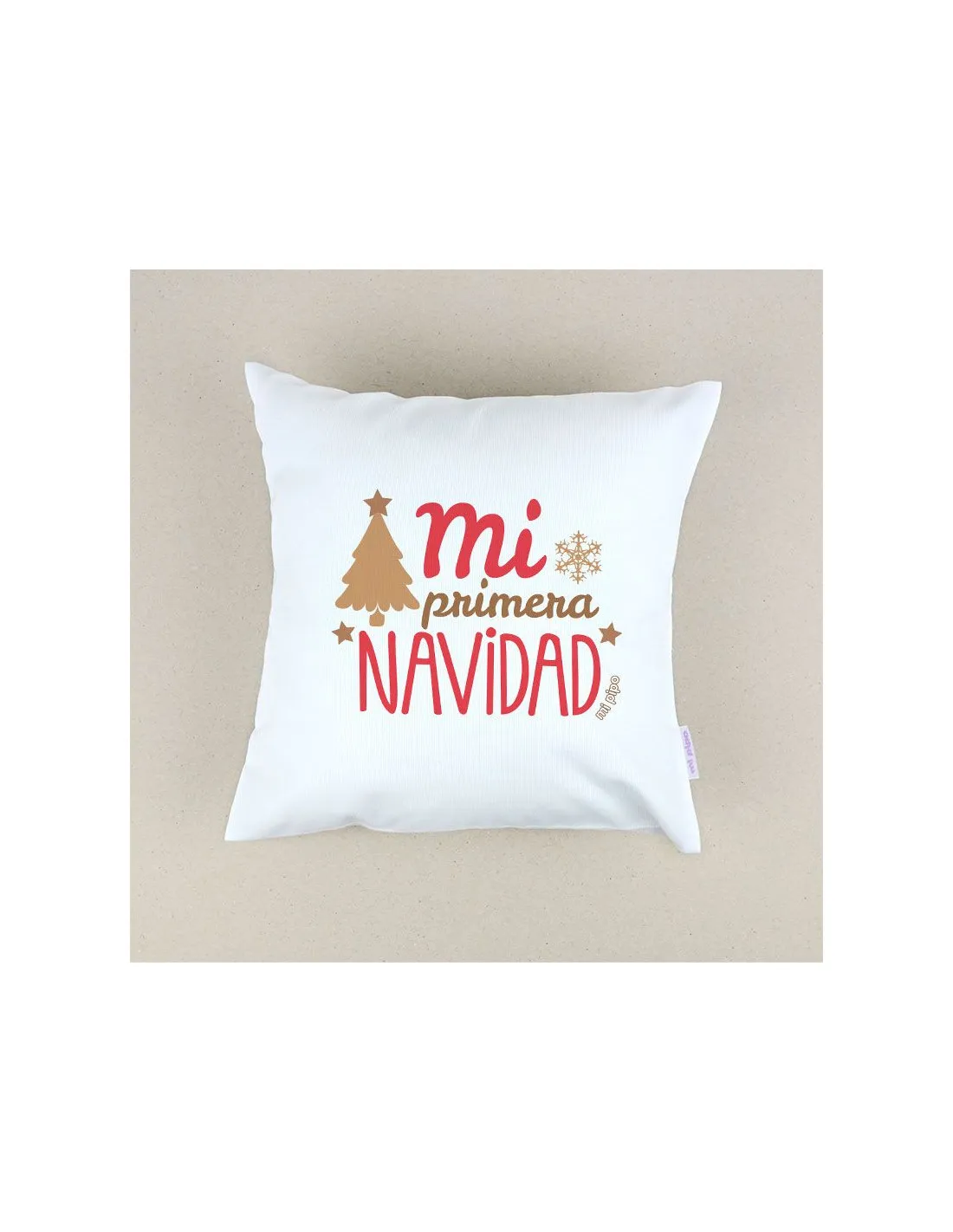Cojín Navideño personalizado Mi primera Navidad retro de Mi Pipo