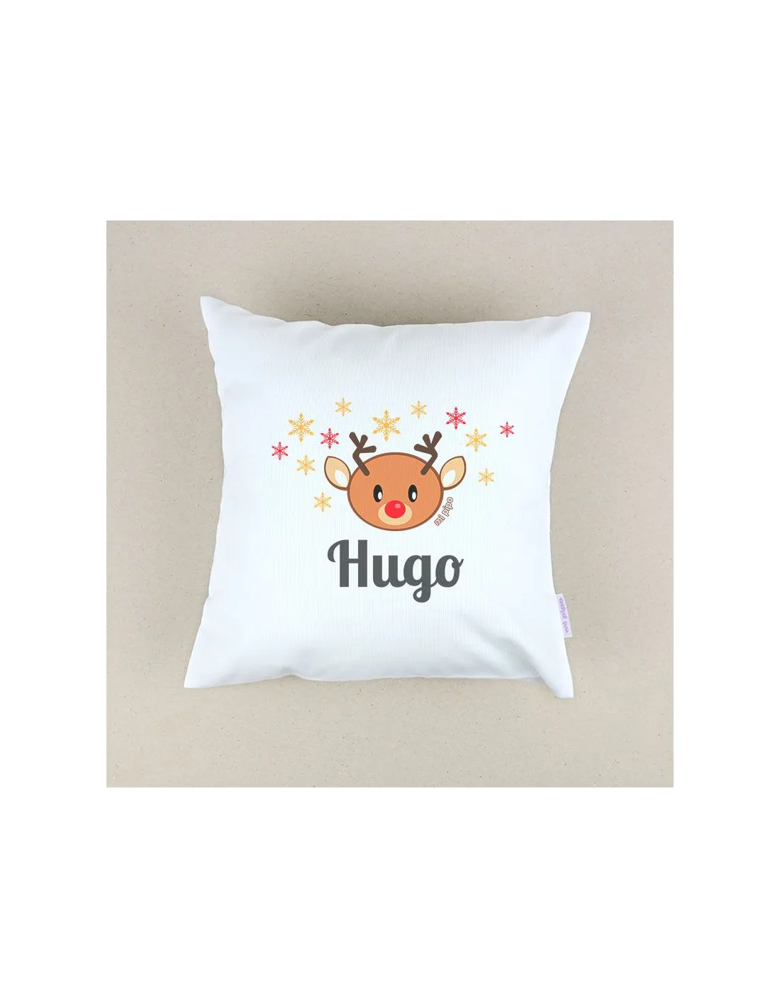 Cojín Navideño personalizado Reno de Mi Pipo