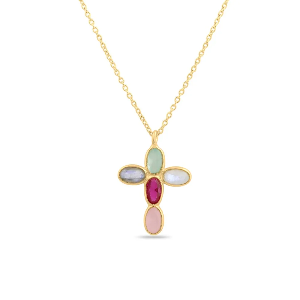 Collar Cruz Mineral Oro
