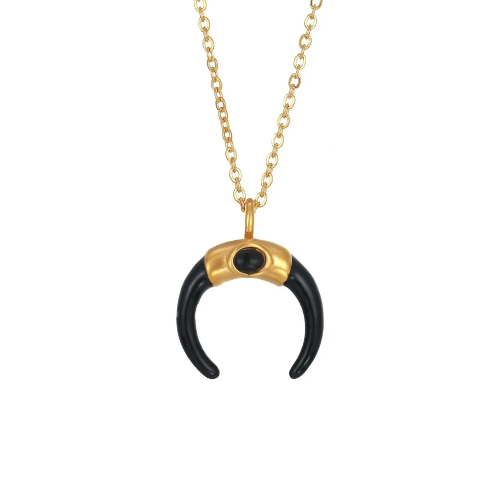 Collar Gandhari Ónix Negro Oro