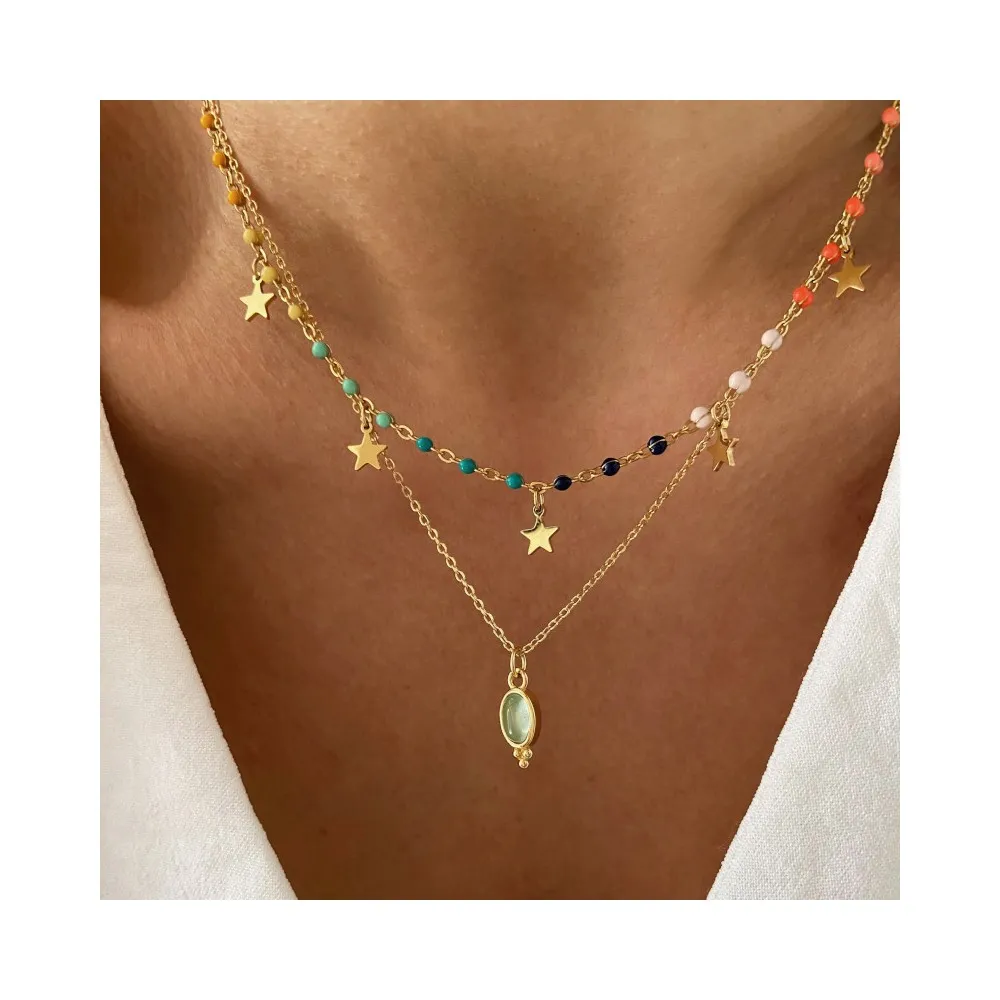 Collar Sanya Calcedonia Oro