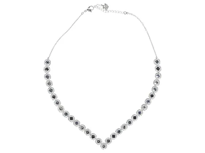 Collar Swarovski Angelic Square en metal plateado rodiado Plata 