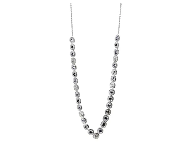 Collar Swarovski Angelic Square en metal plateado rodiado Plata 