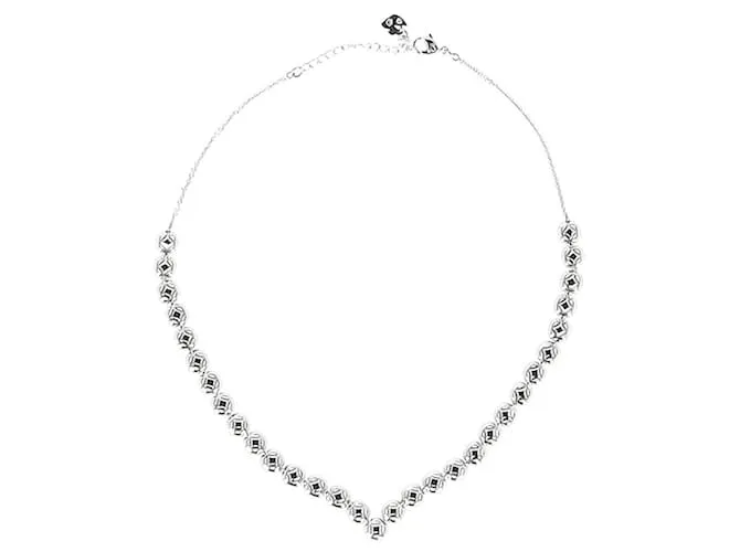 Collar Swarovski Angelic Square en metal plateado rodiado Plata 